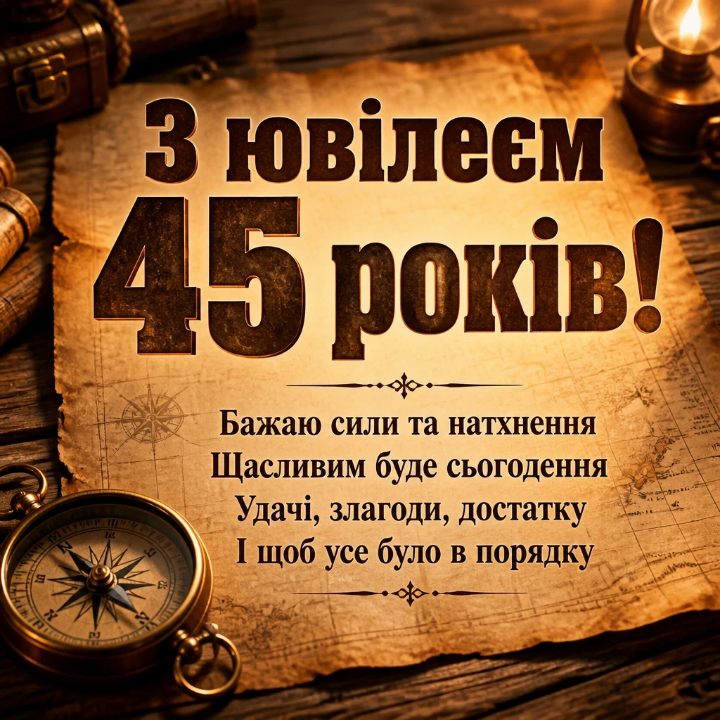привітання чоловіку 45 річчям з ювілеєм 45 років мужчині