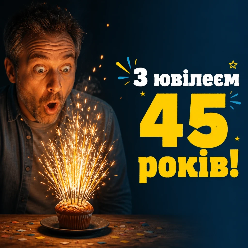привітання чоловіку 45 річчям з ювілеєм 45 років мужчині