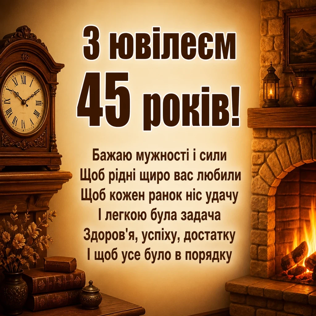 привітання чоловіку 45 річчям з ювілеєм 45 років мужчині