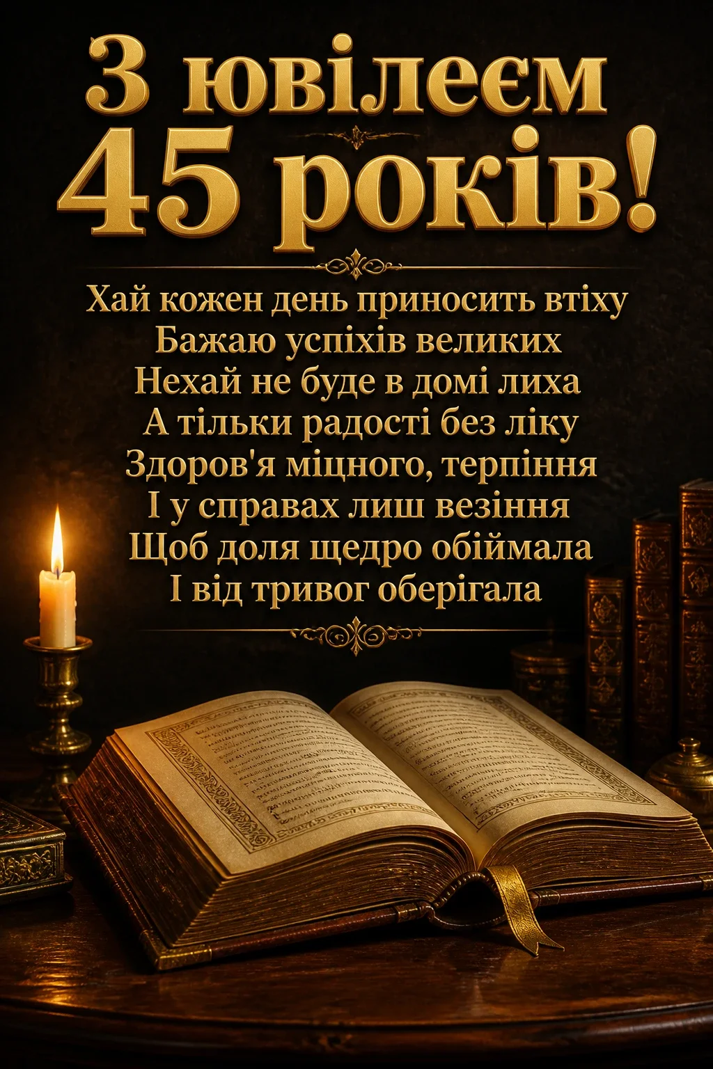привітання чоловіку 45 річчям з ювілеєм 45 років мужчині