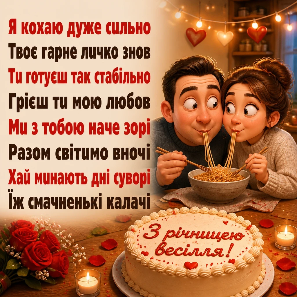 короткі смішні привітання з річницею весілля
