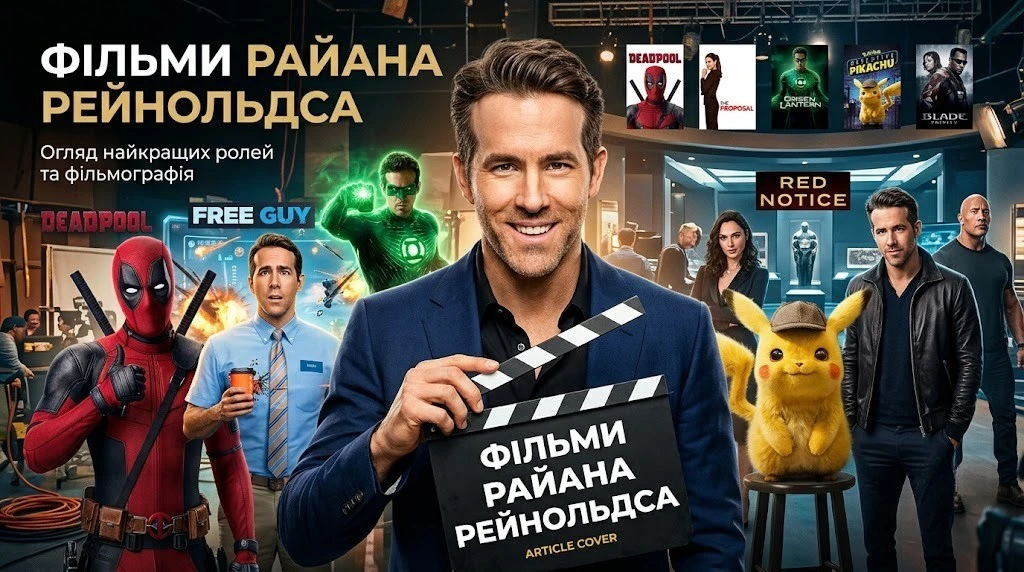 Фільми Райана Рейнольдса: від трилерів до пригод